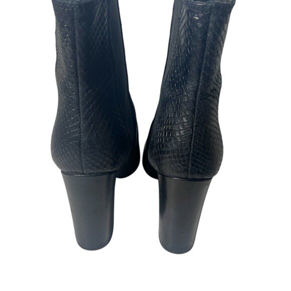 Guess Black Pointed-Toe Ankle Boots W/Snake-Print & Chunky Heels Size Size 5.5 - Picture 5 of 6